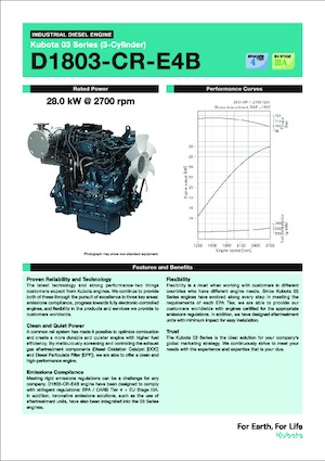 Двигатели Kubota D1803-CR-E4B
