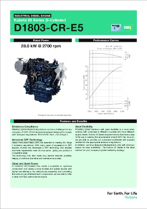 Двигатели Kubota D1803-CR-E5