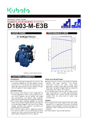 Двигатели Kubota D1803-M-DI-E2B