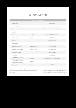 Двигатели Kubota D1803-M-E2B