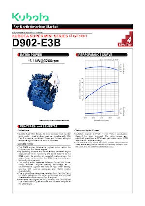 Двигатели Kubota D902-E3B