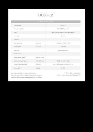 Двигатели Kubota OC60-E2