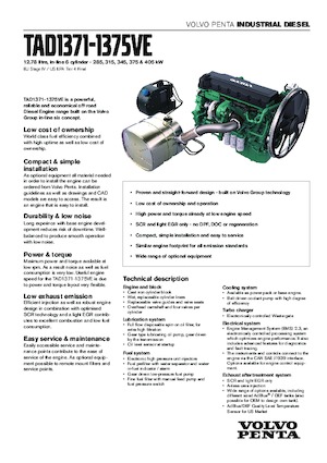 Двигатели Volvo Penta TAD1372VE