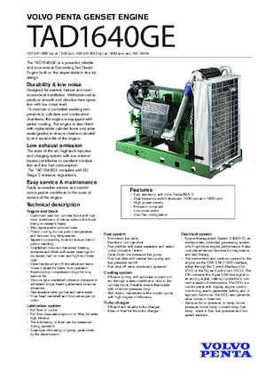 Двигатели Volvo Penta TAD1640GE