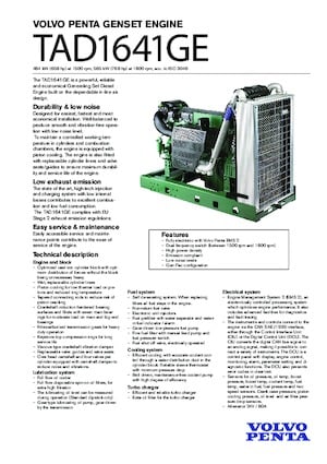 Двигатели Volvo Penta TAD1641GE
