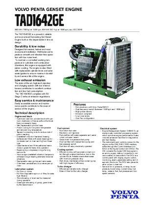 Двигатели Volvo Penta TAD1642GE