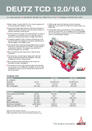 Двигатели Deutz TCD 12.0 V6