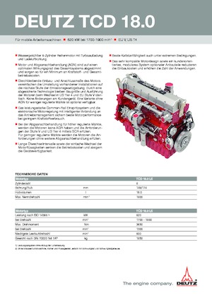 Двигатели Deutz TCD 18.0 L6