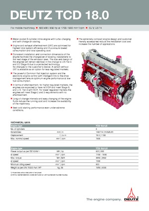 Двигатели Deutz TCD 18.0 L6