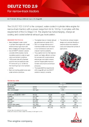 Двигатели Deutz TCD 2.9 L4