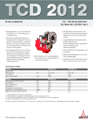 Двигатели Deutz TCD 2012 L6