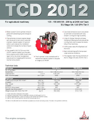 Двигатели Deutz TCD 2012 L6