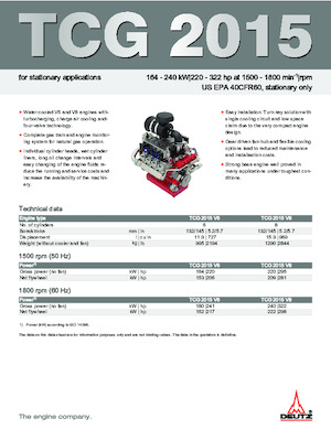 Двигатели Deutz TCG 2015 V6