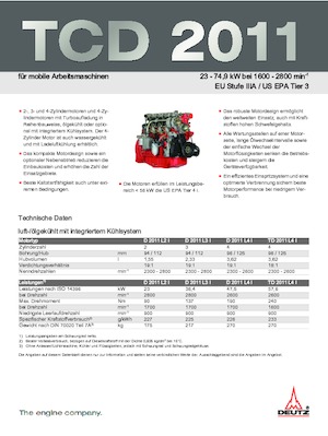 Двигатели Deutz TD 2011 L4 I