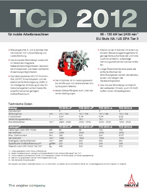 Двигатели Deutz TD 2012 L4