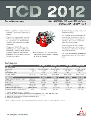 Двигатели Deutz TD 2012 L4