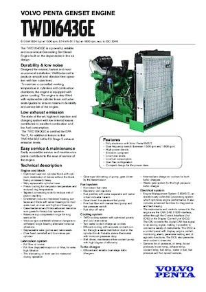 Двигатели Volvo Penta TWD1643GE