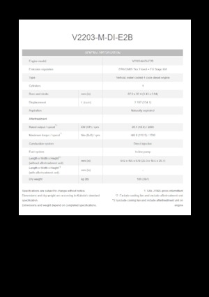 Двигатели Kubota V2203-M-DI-E2B