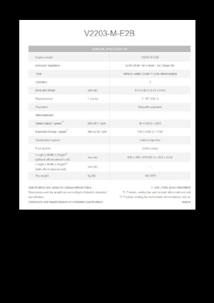 Двигатели Kubota V2203-M-E2B