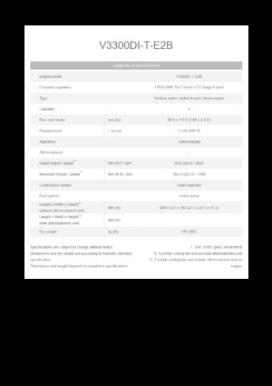 Двигатели Kubota V3300DI-T-E2B