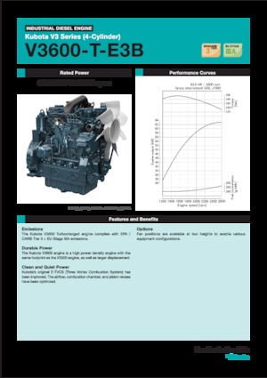 Двигатели Kubota V3600-T-E3B