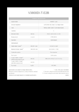 Двигатели Kubota V3800DI-T-E2B