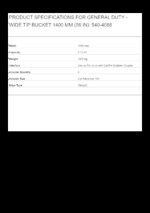 Кофи за ескаватори Caterpillar 1400 MM