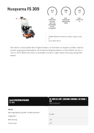 Фугорези Husqvarna FS 309