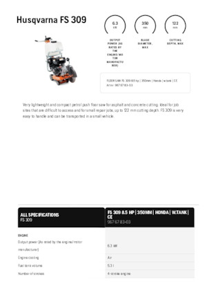 Фугорези Husqvarna FS 309