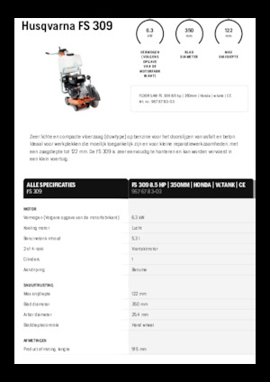 Фугорези Husqvarna FS 309