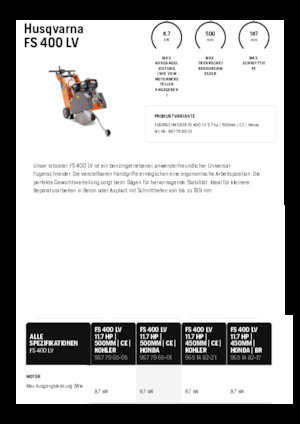 Фугорези Husqvarna FS 400 LV