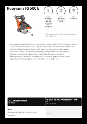 Фугорези Husqvarna FS 500 E