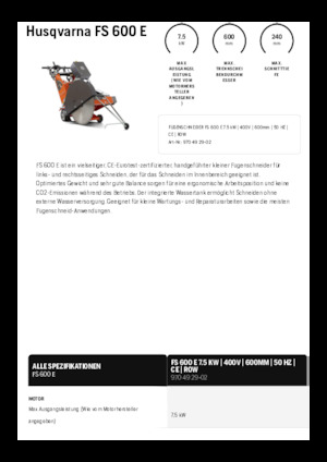 Фугорези Husqvarna FS 600 E