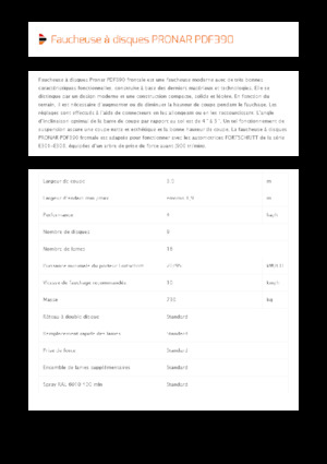 Челно монтирани дискови косачки без кондиционер Pronar PDF 390