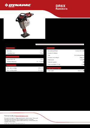 Бензинови и дизелови вибротрамбовки Dynapac DR6X 