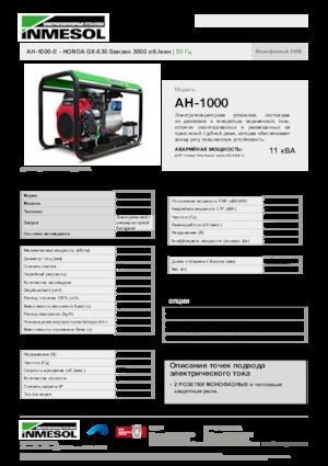 Бензинови генератори INMESOL AH-1000-E