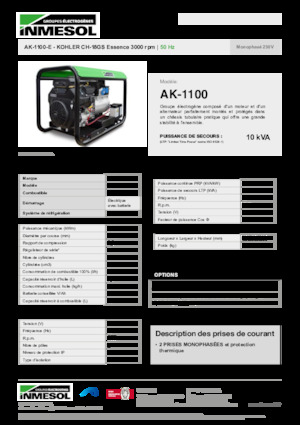 Бензинови генератори INMESOL AK-1100-E