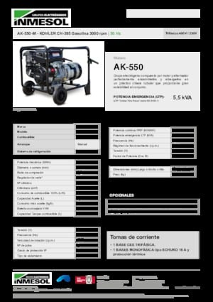 Бензинови генератори INMESOL AK-550-M