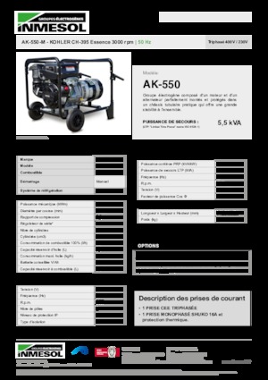 Бензинови генератори INMESOL AK-550-M