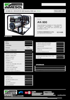 Бензинови генератори INMESOL AK-900-CA