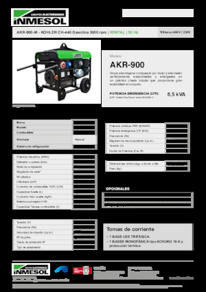 Бензинови генератори INMESOL AKR-900-M