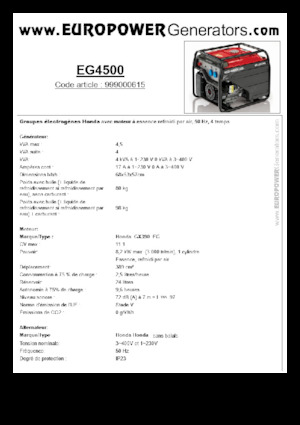 Бензинови генератори Europower EG4500