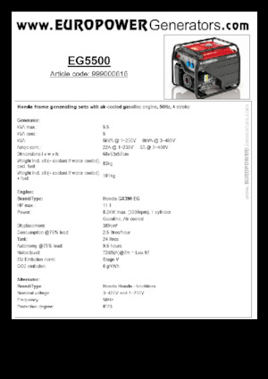 Бензинови генератори Europower EG5500