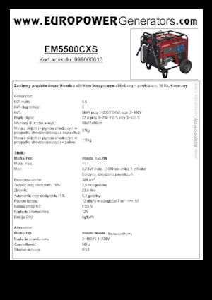 Бензинови генератори Europower EM5500CXS