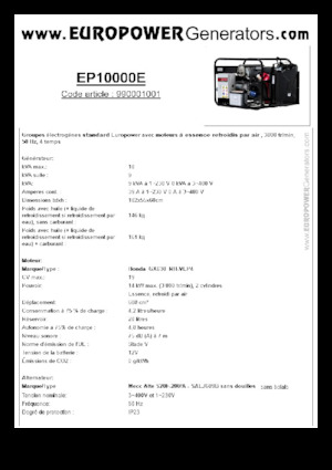 Бензинови генератори Europower EP10000E (MA)