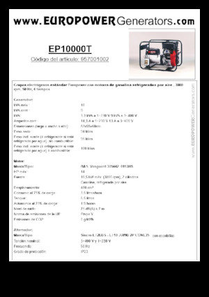 Бензинови генератори Europower EP10000T (S)