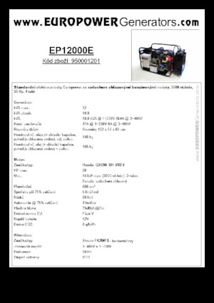 Бензинови генератори Europower EP12000E (S)