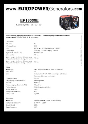 Бензинови генератори Europower EP16000E (S)