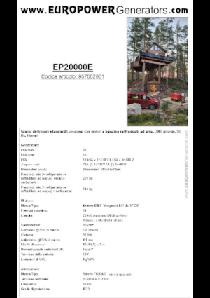 Бензинови генератори Europower EP20000E (S)