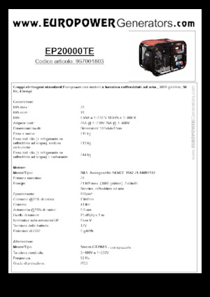Бензинови генератори Europower EP20000TE (S)